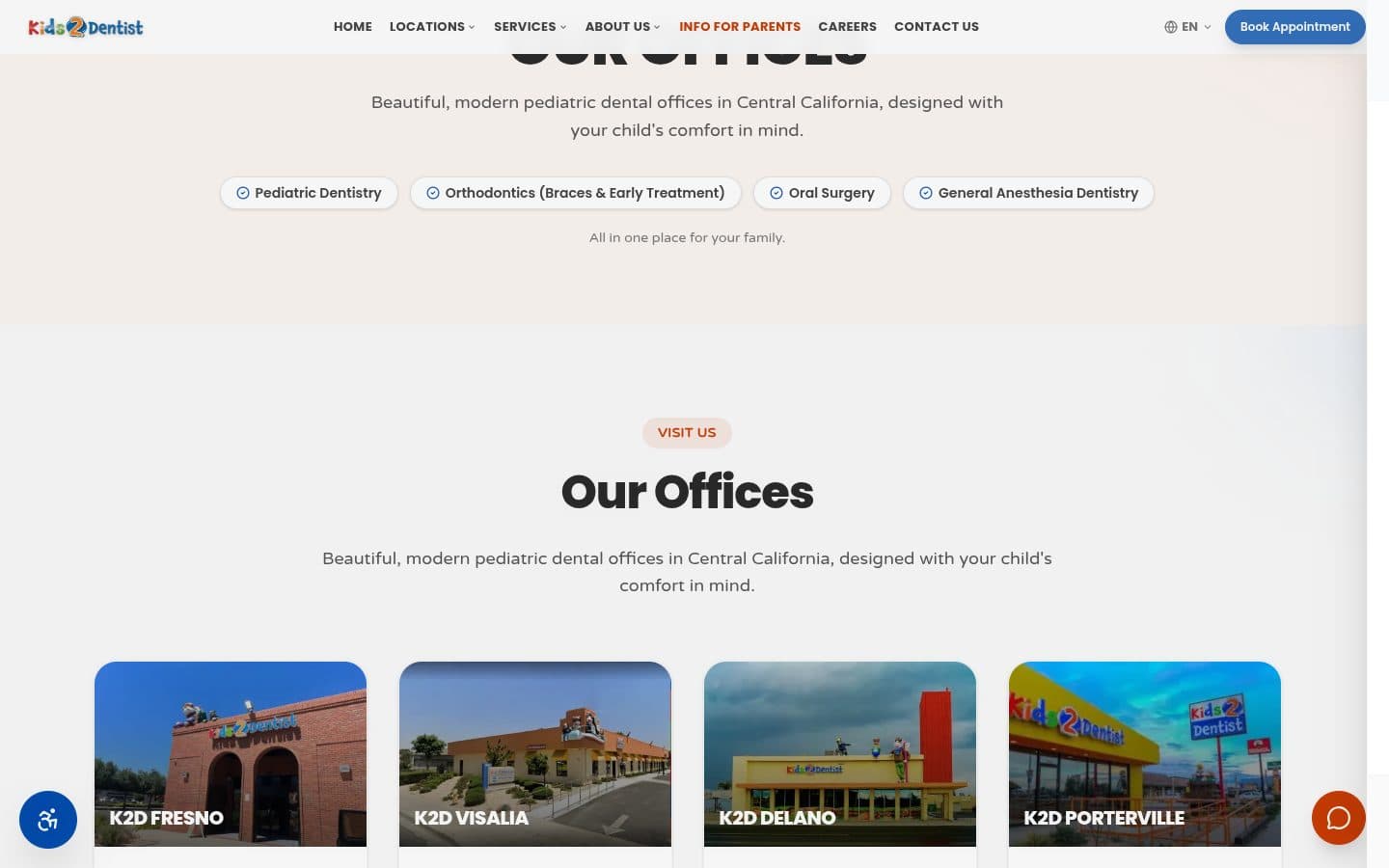 Web bookings straight into the real schedule · Kids2Dentist (2)