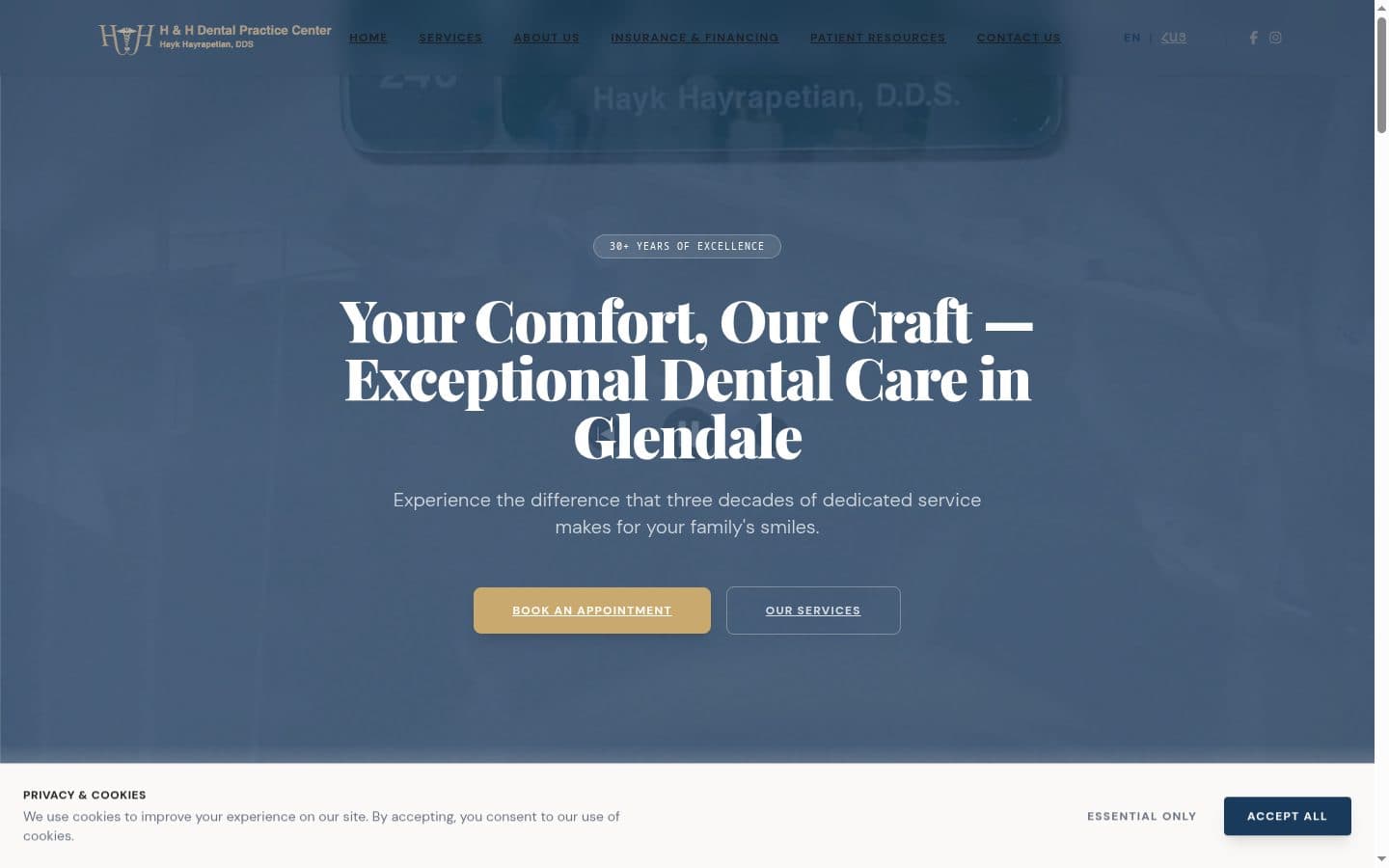 A full redesign for H&H Dental