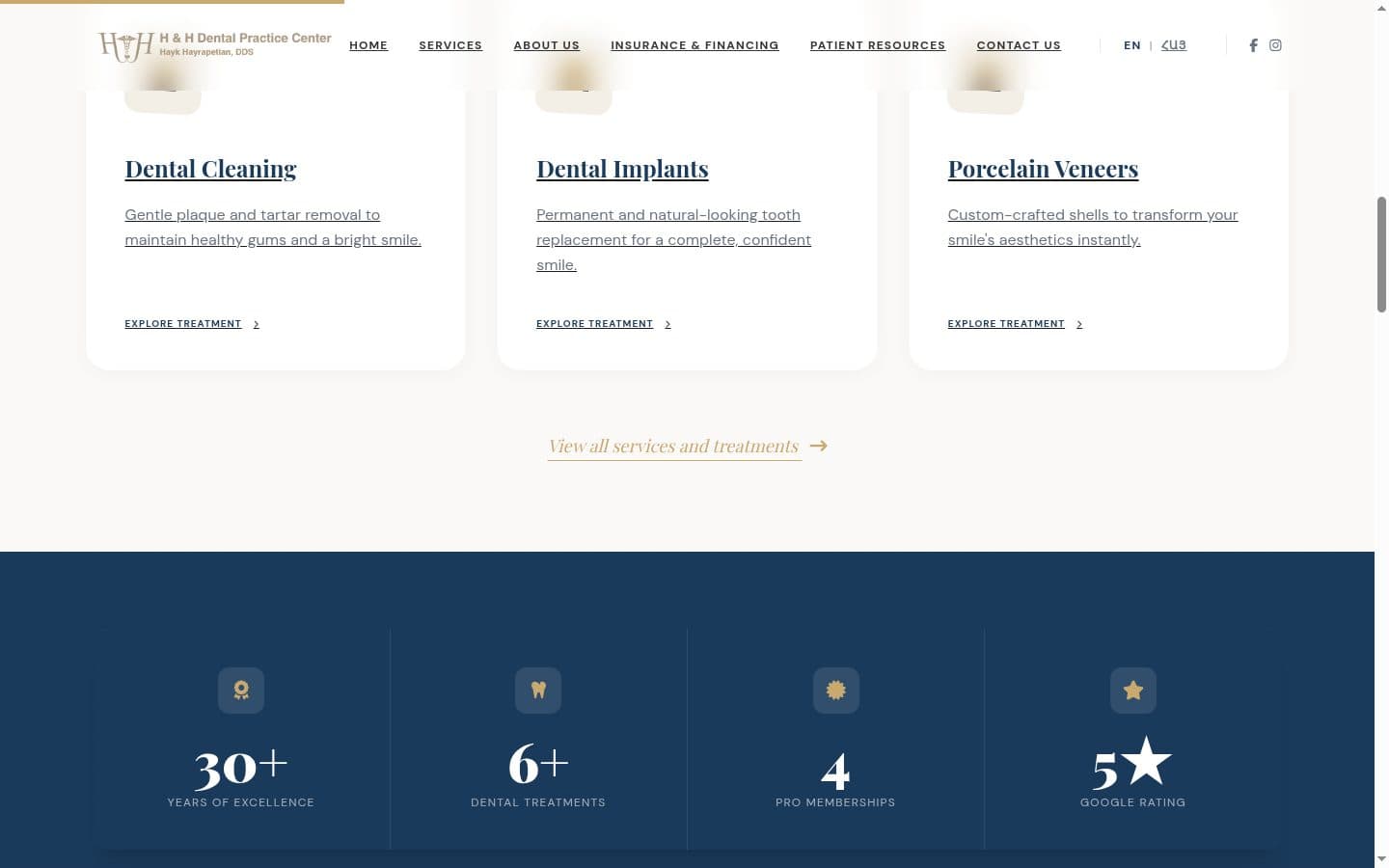 A full redesign for H&H Dental · H&H Dental Center (1)