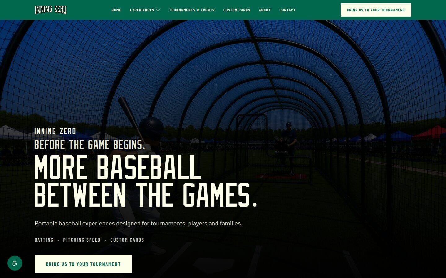 Baseball that arrives at the tournament in a truck